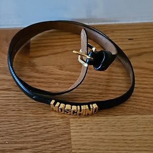 Moschino Leather skinny belt